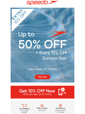 Speedo USA - Up to 50% Off + Extra 10% off