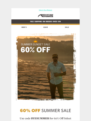 Mountain Khakis - 60% Off Summer Favorites - Happening NOW