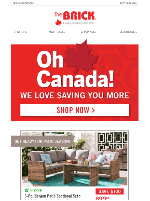 The Brick (Canada) - 🌞 Patio Perfect: Deals That Shine Outdoors! 🌞