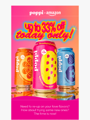 Poppi - 👀 up to 33% off today only! 😮🚨‼️
