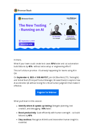 BrowserStack - Transform Your Testing with AI: Smarter. Faster. Better