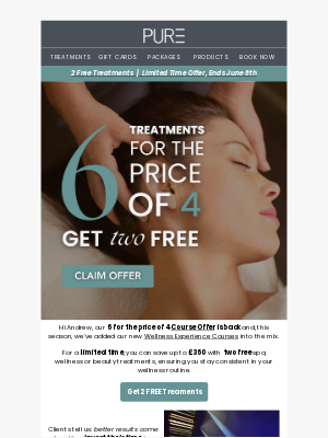 PURE Spa & Beauty - Andrew, Open for 2 Free Treatments! 💌