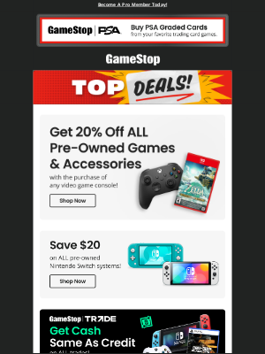 GameStop - 💵 🎮 Buy a console, get 20% Off pre-owned games & accessories!