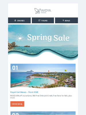 Avoya Travel - Get Ready to Save! Our Spring Sale Is Here