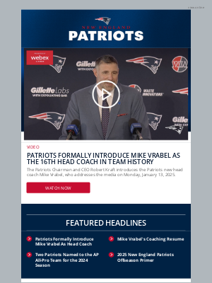 New England Patriots - Mike Vrabel Returns to New England