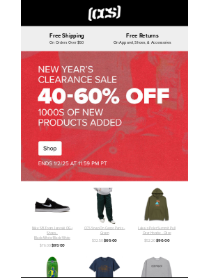 CCS - New Year's Clearance Is Here!