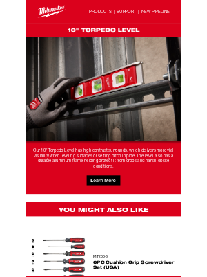 Milwaukee Tool - More Vial Visibility When Leveling Surfaces