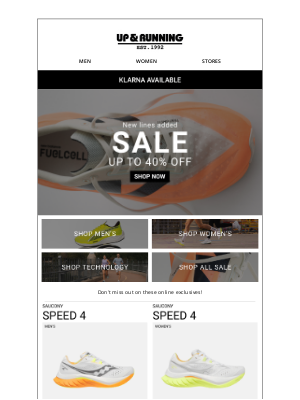 Up & Running (United Kingdom) - SALE | New Lines Added!