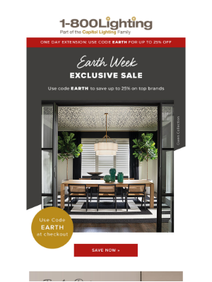 Capitol Lighting's 1800lighting - Last Chance: Save 25% Before It's Over!