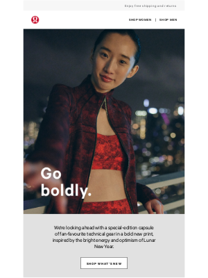 Chinese New Year email example by Lululemon
