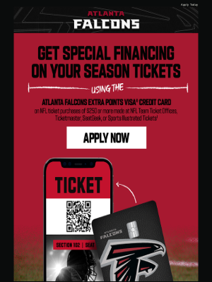 Atlanta Falcons - Special financing on your Atlanta Falcons season tickets!