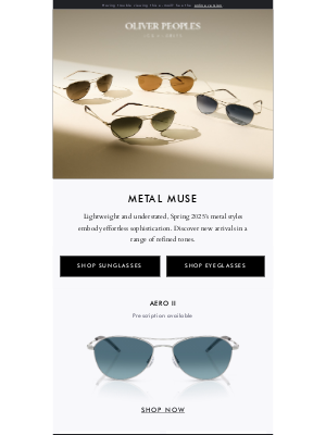 Oliver Peoples - New Metal Styles for Spring 2025