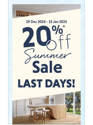 Tradelink (Australia) - Summer Sale Ends Wednesday!🌞 Get in quick for 20% off Bathroom, Kitchen & Laundry products!