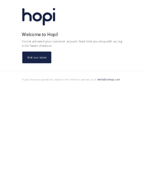 Hopi - Customer account confirmation