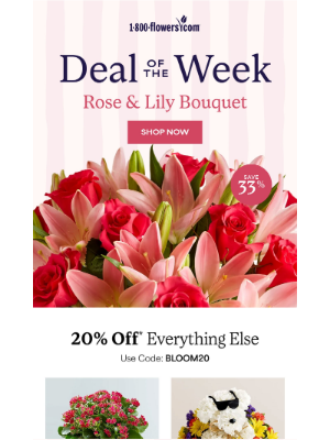 1-800-Flowers - When the bouquet’s this beautiful (and 33% off)...
