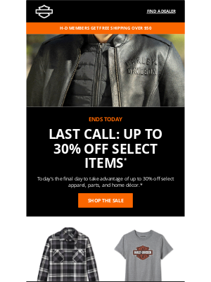 Harley-Davidson - Last day for up to 30% off*
