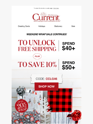 Current Catalog - REMINDER 🎁 Wrap Sale: 10% + free shipping