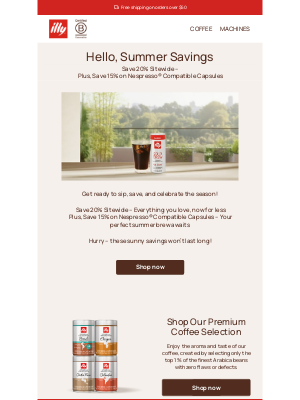 illy - Summer Just Got Sweeter! Save 20% Sitewide