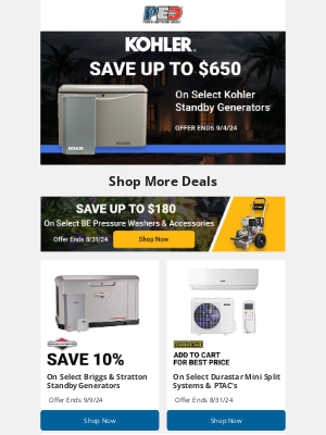 Power Equipment Direct - Get Up to $800 Off Mini Splits, Generators & More