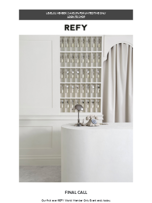 REFY - Final call: 15% off ends today