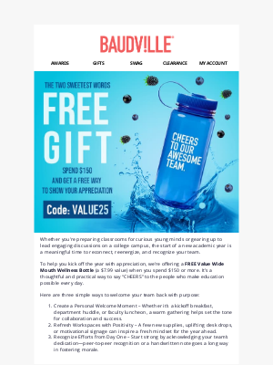 Baudville - A Special Gift for You – Just in Time for Back-to-School Season!