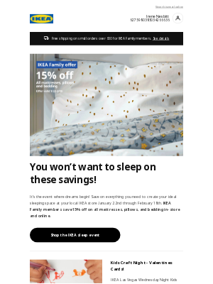 IKEA - Upgrade Your Sleep: 15% Off Mattresses, Pillows & Bedding!