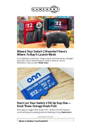 GameSpot - Missed Your Switch 2 Preorder? Here's Where To Buy It Launch Week