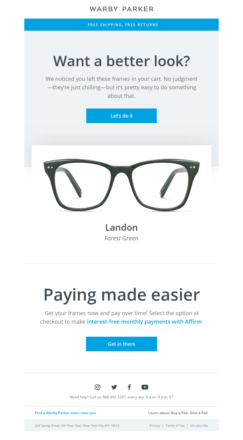 Warby Parker - Landon might be the one