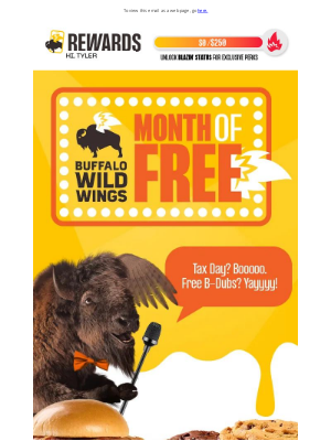 Buffalo Wild Wings - Procrastinated taxes? Do ’em with FREE B-Dubs 👍​