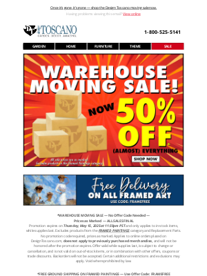 Design Toscano - ⏳ Final Days! 50% Off Home & Garden Décor Before We Move! * ⏳