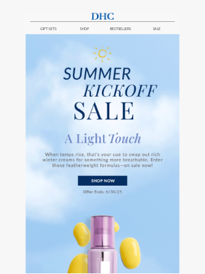 DHC - Light + Airy Moisturizers = Summer Ready Skin! On Sale NOW!