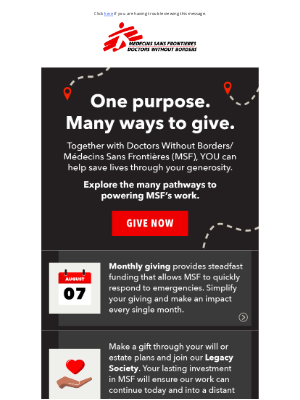 Doctors Without Borders - One purpose. Many ways to give.