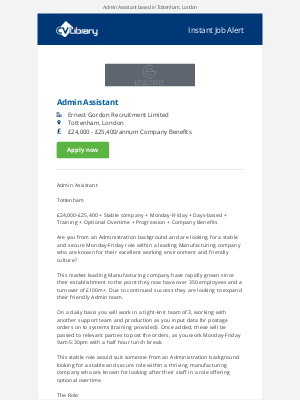 CV-Library - Instant Job Alert: Admin Assistant