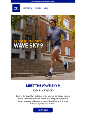 Mizuno Running - The Wave Sky 9 Has Landed – Feel the Float
