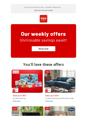 Argos (United Kingdom) - Time is limited: offers have arrived in your inbox.