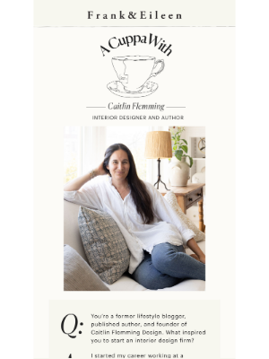 Frank & Eileen - A Cuppa With author and interior designer Caitlin Flemming