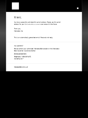 Mercedes-Benz Financial Services (United Kingdom) - Your e-mail address for Mercedes-Benz connect was confirmed
