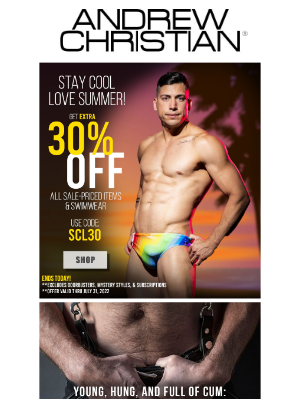 Andrew Christian - LAST CHANCE! 🚨 +30% OFF SWIM & SALE ITEMS