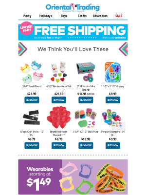 Oriental Trading Company - Celebrate Free Shipping Before It's Too Late! ⏳