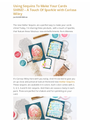 Altenew - Using Sequins To Make Your Cards SHINE! – A Touch Of Sparkle with Carissa Wiley