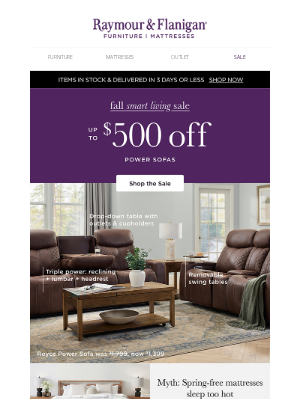 Raymour & Flanigan Furniture - This power sofa is a motion-activated marvel! 🔌