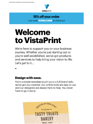 Vistaprint - You're in, Charles! Start exploring VistaPrint