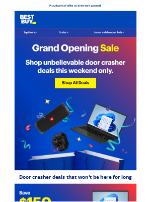 Best Buy Canada - This weekend only: Grand Opening Door Crasher Deals. 🎆