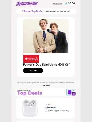 RetailMeNot - 🎁 Macy's Up to 60% Off Father's Day Sale | Bumble and bumble | 🦟 Amazon 34% Off Mosquito Dunks | Pura & More!