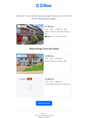 Zillow - Plan Your Weekend: 1 open house and 2 new listings - Seatac WA