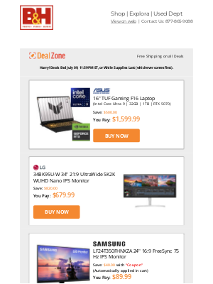 B&H Photo Video - Today's Deals: 💰 $500 OFF! Asus 16