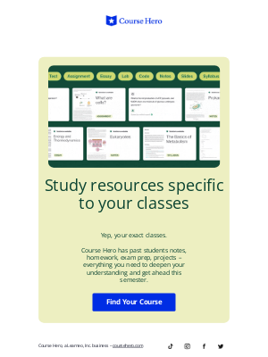 Course Hero - NEW Study Materials for YOUR Courses