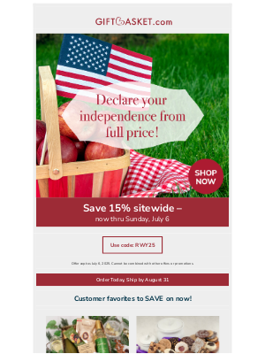 Gift Basket - Don't Be Blue – Save 15% Sitewide With Our July 4th Red, White & You Sale