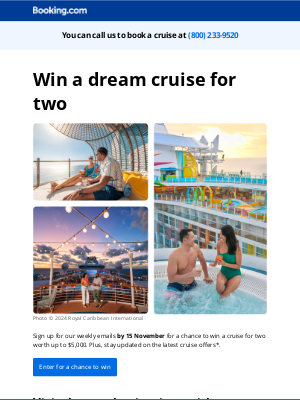 Booking - 🎁 $5,000 cruise giveaway