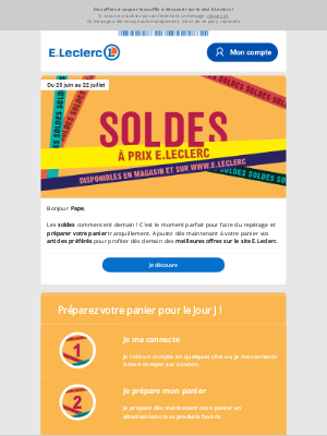 E.Leclerc Drive Draguignan (France) - J-1 soldes : Préparez votre panier en avance 🧡
